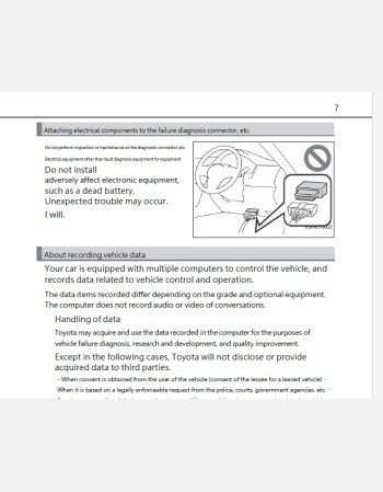 toyota passo 2021-2022 owners manual in english